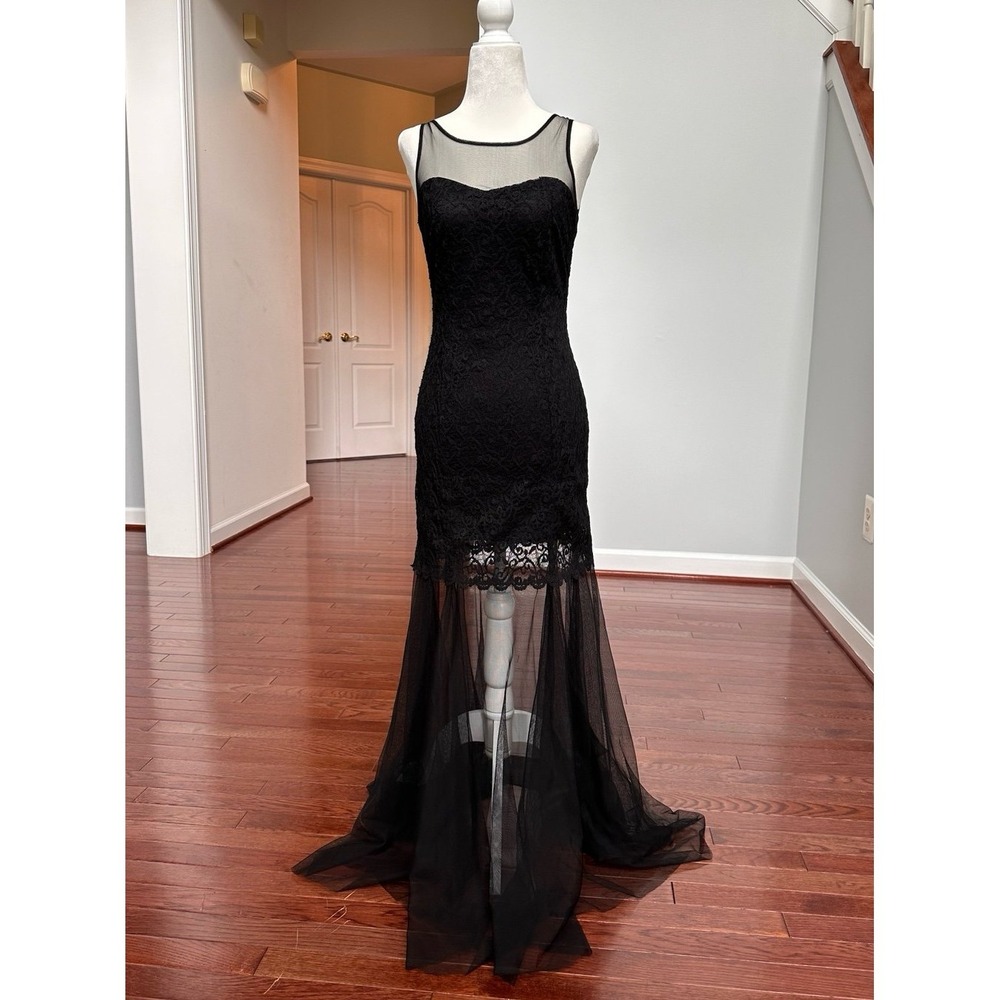 Vintage Y2K Gothic Vania 38 Black Tulle Gown Dress - Monster High Trashy Punk - Picture 7 of 8
